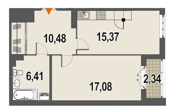 Однокомнатная квартира в Инвестторг: площадь 50.7 м2 , этаж: 3 – купить в Санкт-Петербурге
